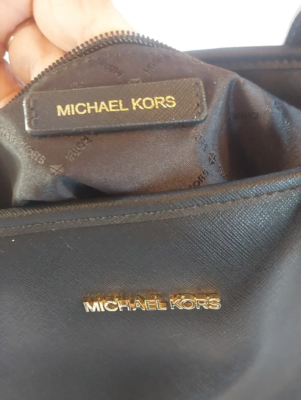 Michael Kors Black Saffiano Leather Tote with MK Charm